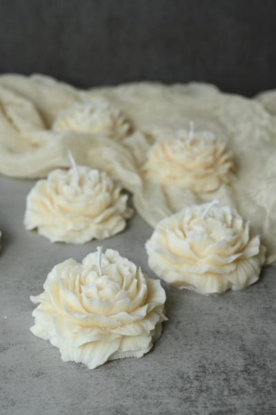 Bougie pivoine blanche Nougat blanc