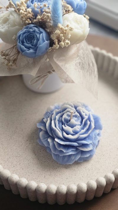 Bougie pivoine bleue - grand frais – Image 3