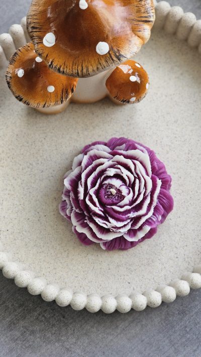 Bougie pivoine violette - lavande