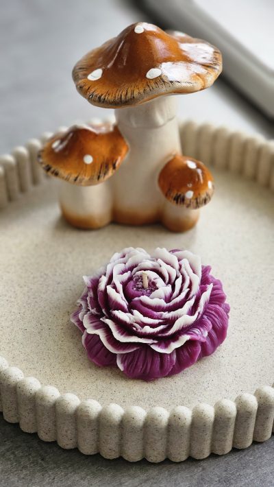 Bougie pivoine violette - lavande – Image 2